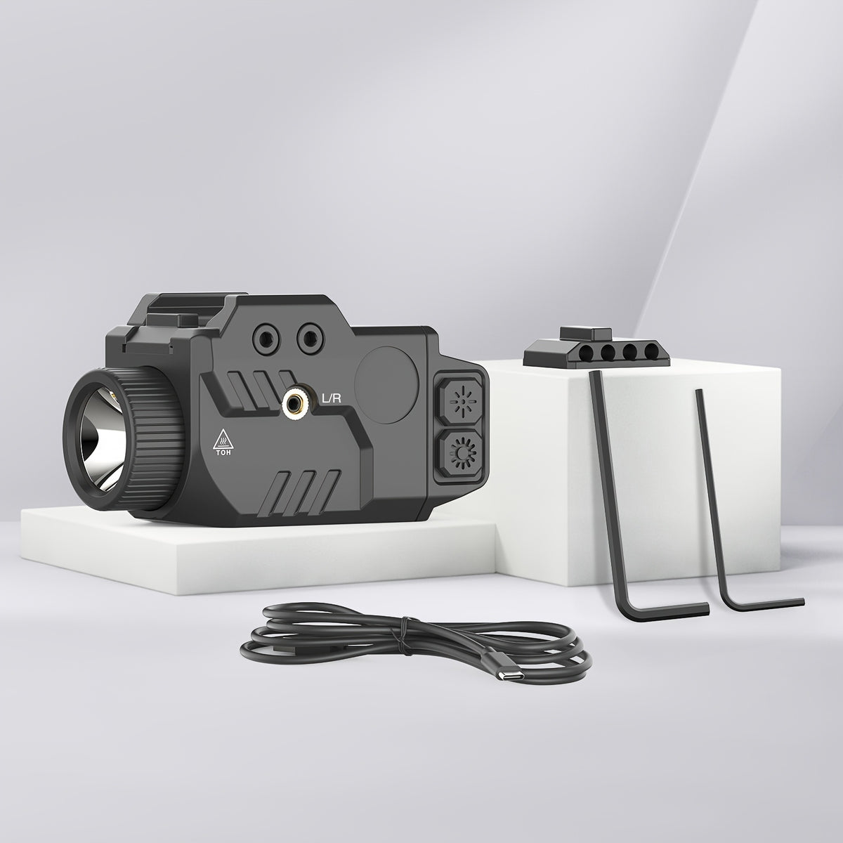 Rechargeable Flashlight and Green Laser Sight Combo SL1085, 750 Lumens with Picatinny Rail Interface, Combined Light and Green Beam Design