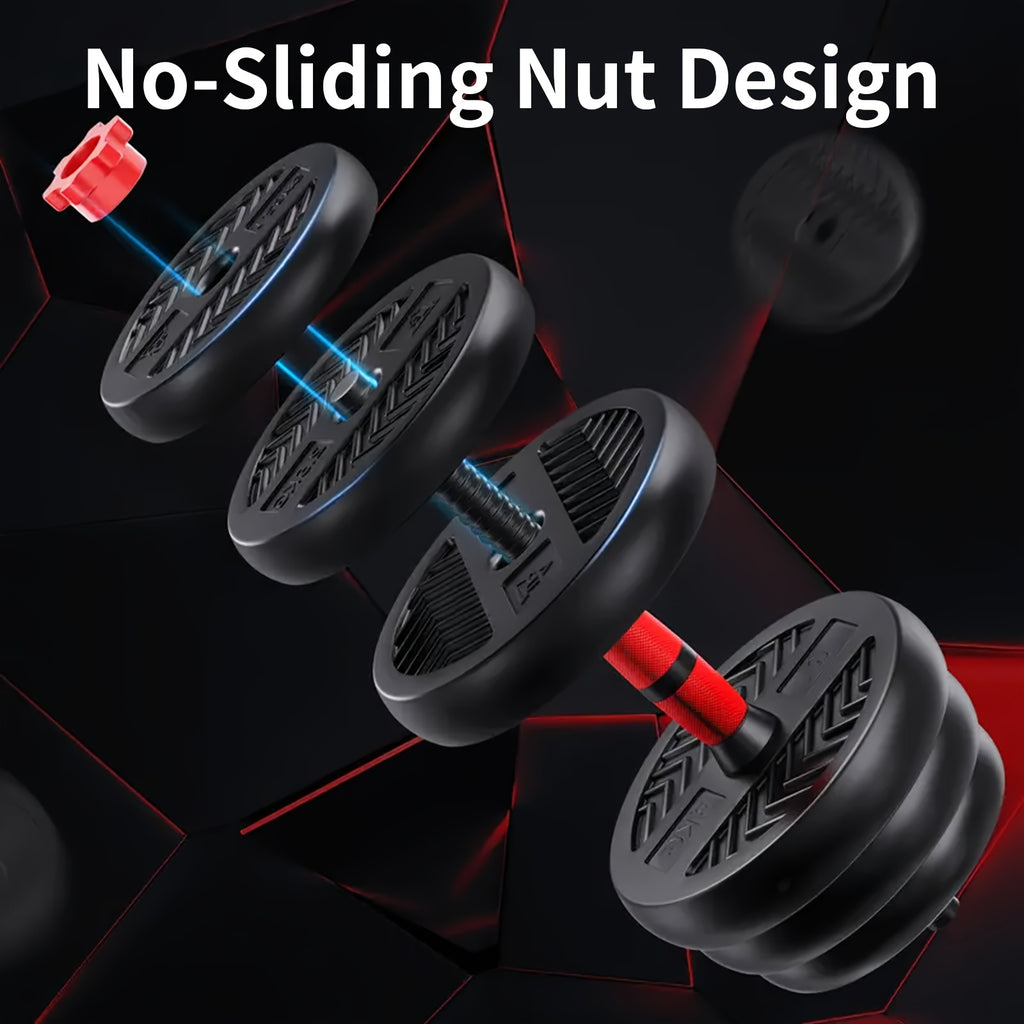 4-in-1 Dumbbell Set with Adjustable Weights, Barbell, Kettlebell and Push-Up Stand Modes, 20 lb or 44 lb Options for Home Gym Strength Training