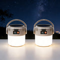 6-Mode Solar Camping Lantern with USB Rechargeable LED Light, Power Bank Function and Hanging Hook, Portable Outdoor Lamp in 2 or 4 Pack Options