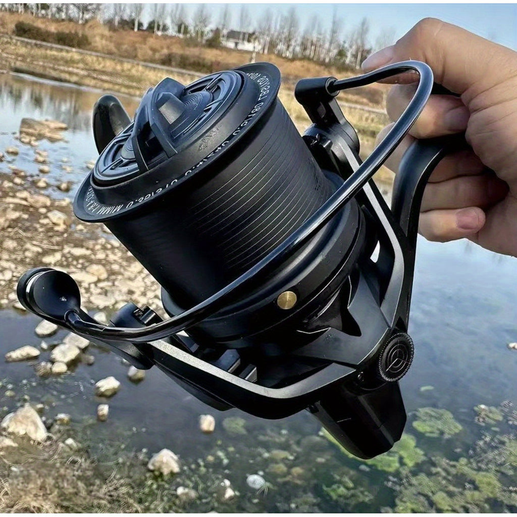 10000 Sea Fishing Reel with Listed Metal Construction and Large Line Capacity, Large-Size Angling Equipment for Offshore Fishing Trips and Fishing Gifts