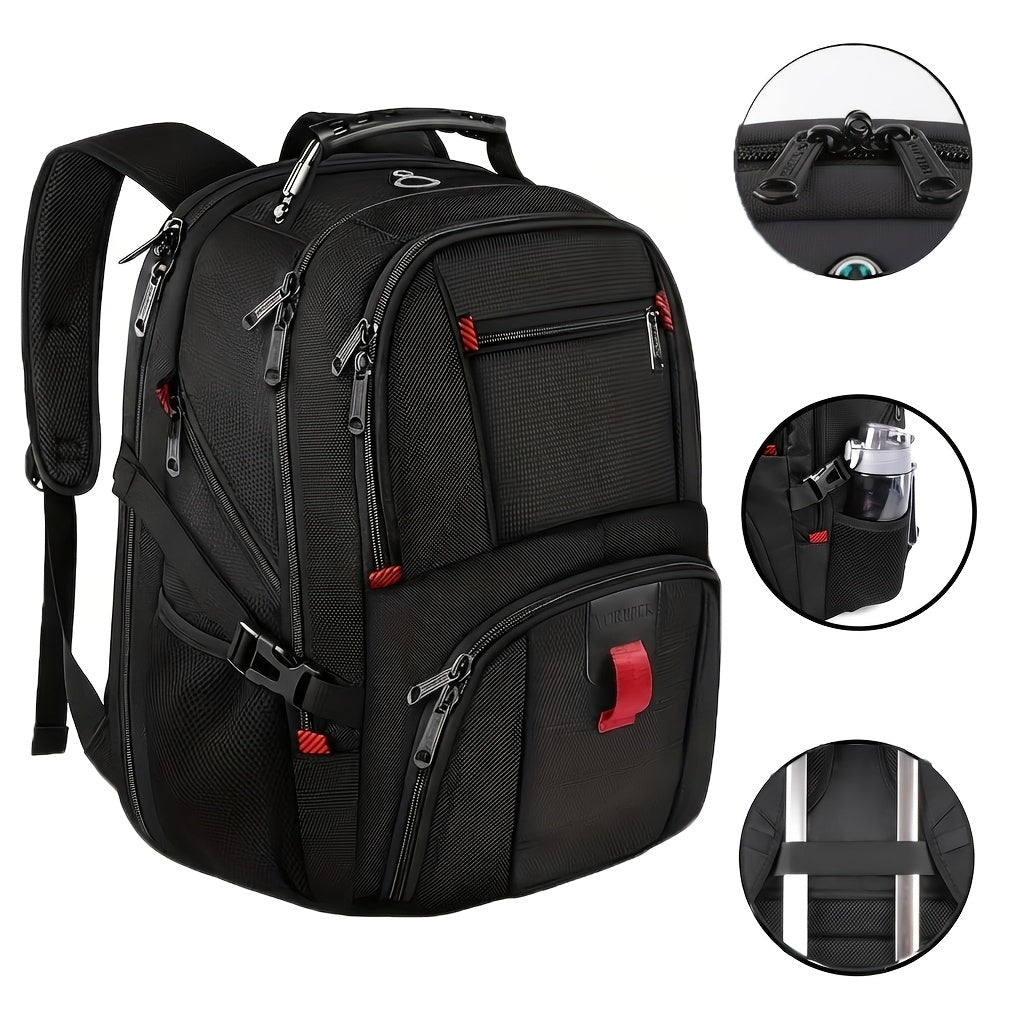 17-Inch Laptop Travel Backpack with Three Main Compartments, Padded Computer Storage and Mesh Shoulder Straps for College, Work and Weekend Trips