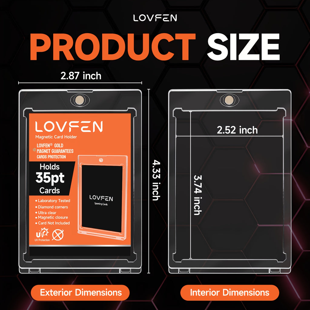 Magnetic Trading Card Holders 400-Pack, LOVFEN 35pt One-Touch Hard Plastic Cases for Standard Baseball and Sports Card Protection and Display