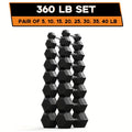 Hex Dumbbell Set by AMGYM, Rubber-Encased Strength Training Weights with Non-Slip Grip and 40-550 lb Set Options for Home Gym Workouts