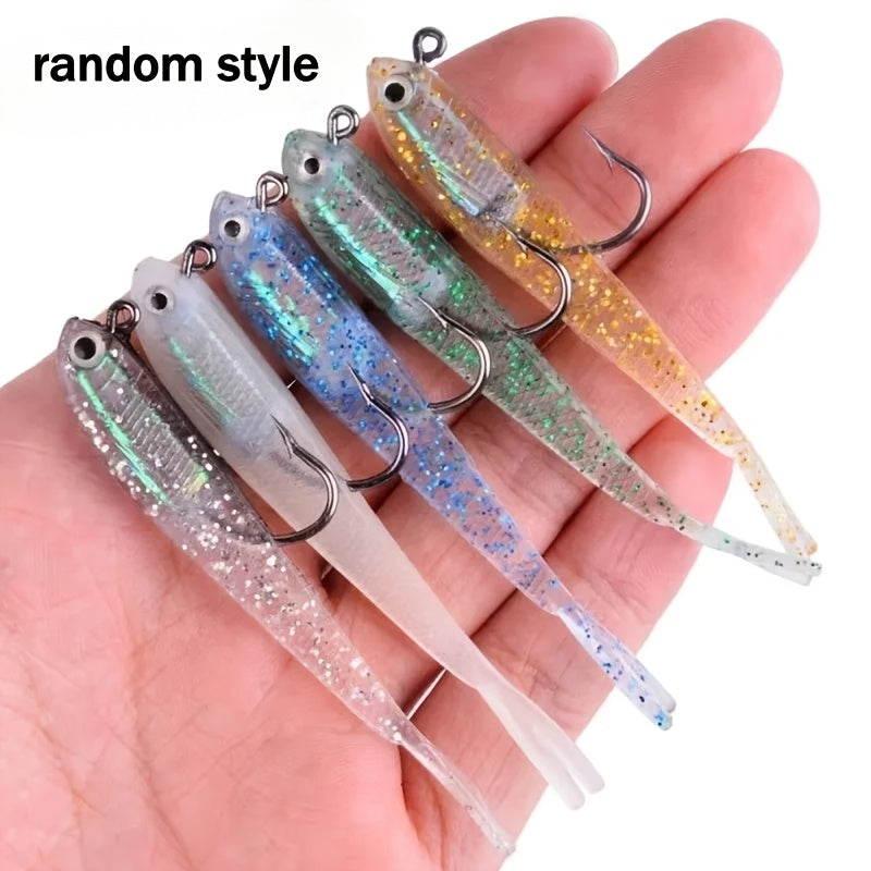 30-Piece Assorted Soft Fishing Baits with Hooks