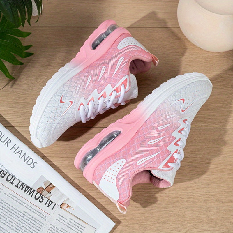Women's Mesh Walking Shoes with Air Cushion and Arch Support, Lightweight Breathable Running Sneakers for Casual Wear and Gym Workouts