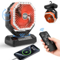 Portable Outdoor Desk Fan with LED Light, Camping Cooling Gear with Orange, Green, Black, Gray and Pink Color and Model Options