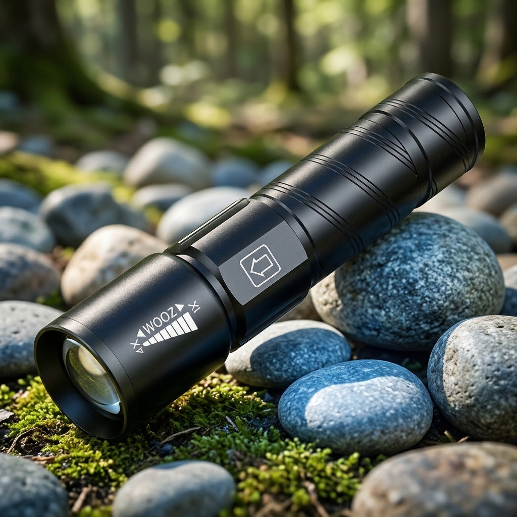 395nm UV Blacklight Flashlight with Adjustable Zoom, USB Rechargeable Aluminum Body and 3 Modes for Fluorescent Stain and Mineral Inspection