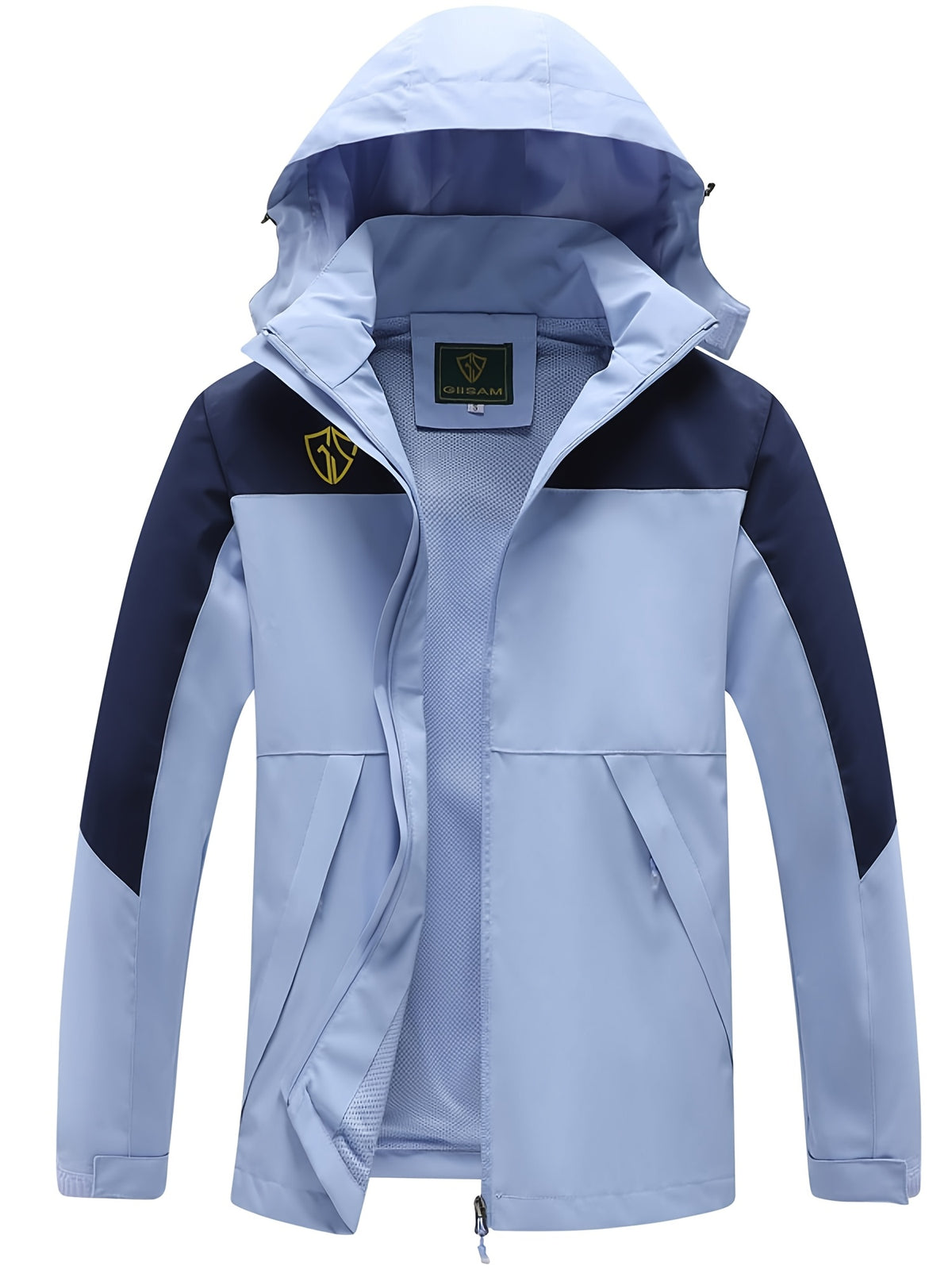 Packable Rain Jacket for Women, Lightweight Hooded Windbreaker with Mesh Lining, Detachable Hood, Adjustable Cuffs and Zipper Pockets for Light Rain