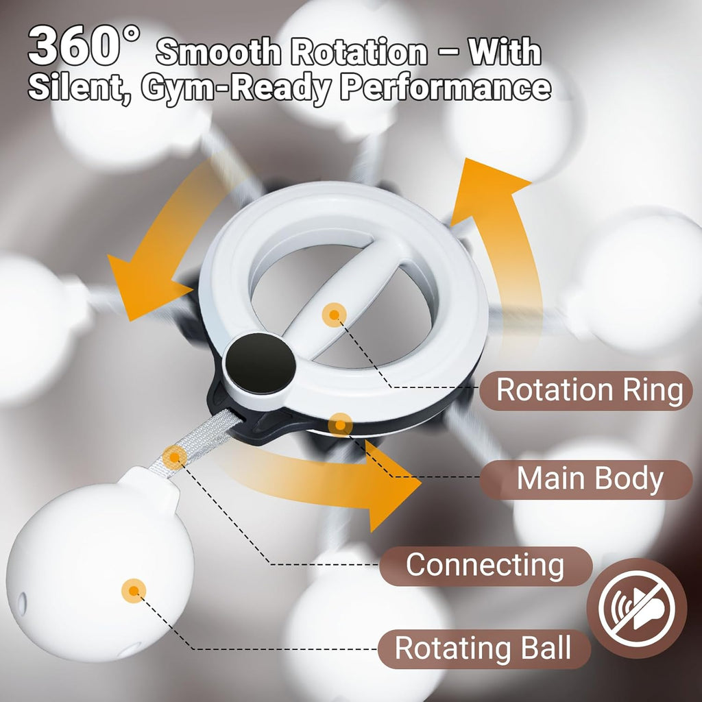 360° Rotating Arm Exerciser with Shoulder Relaxation Ball for Wrist, Forearm, Chest and Shoulder Movement, Pink or White Home Gym Workout Equipment