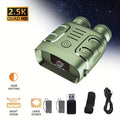 2.5K Night Vision Binoculars with 10x Zoom and 2.4-Inch Display, Photo and Video Capture for Wildlife Observation, Hunting and Ranch Monitoring