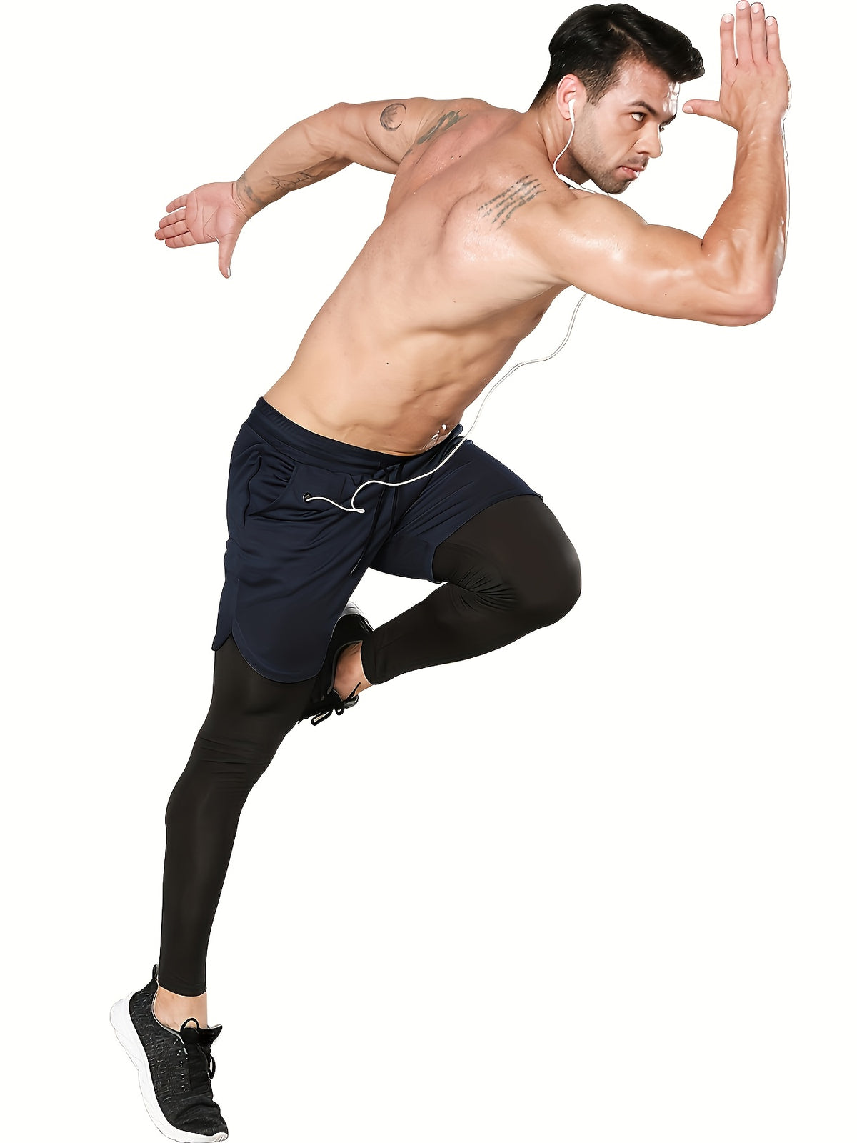 Men's Compression Pants with Towel Loop, 2-in-1 Running and Workout Gym Tights in Multiple Colors, Sizes S-XXL for Training Activewear