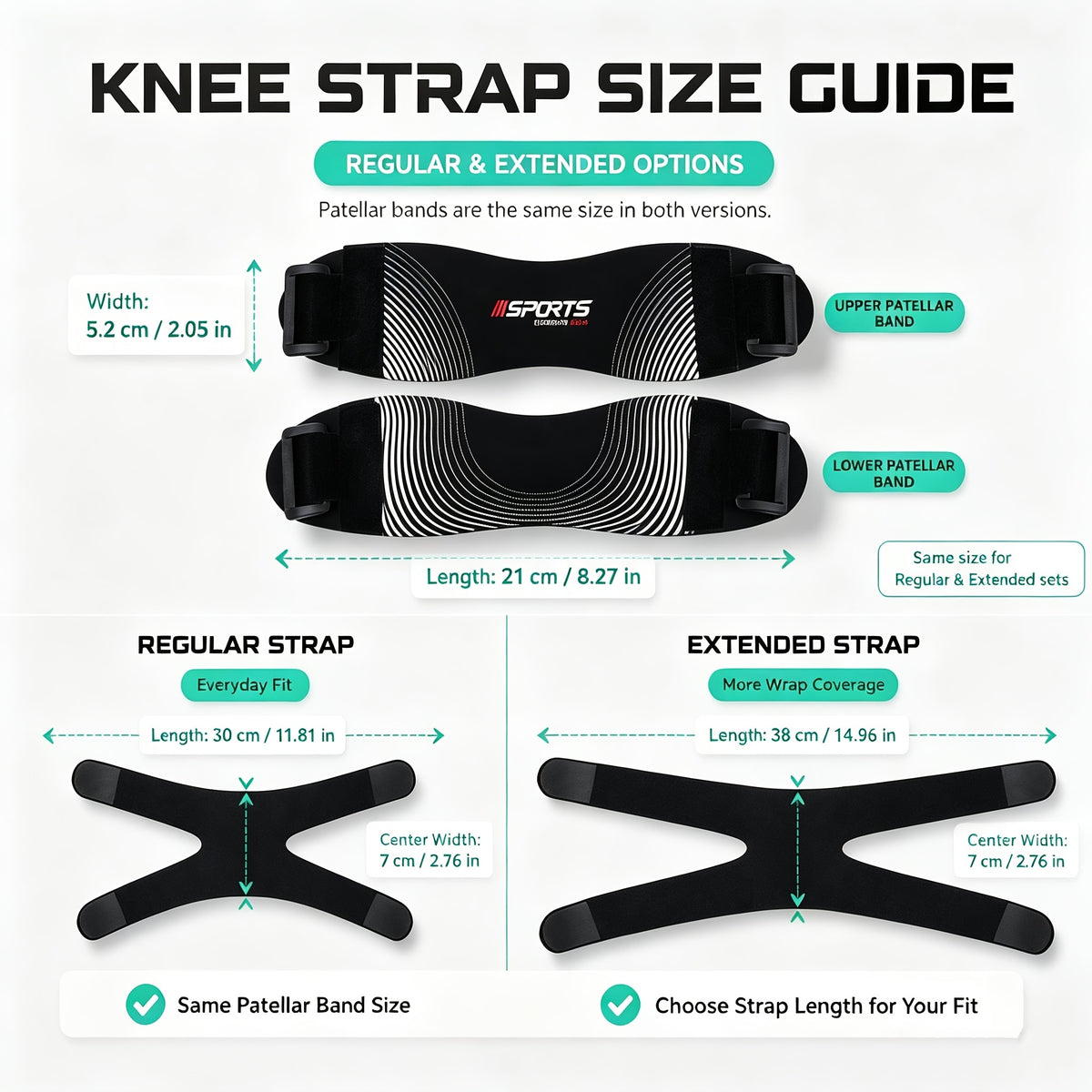 Compression Knee Brace Set, 2-Piece Adjustable Support for Women and Men, Fitness Equipment for Running, Basketball and Weightlifting