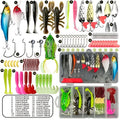 107-Piece Fishing Lure and Tackle Set with Storage Box, Hooks, Jig Heads, Spinners, Spoons and Sinkers for Freshwater and Saltwater Angling