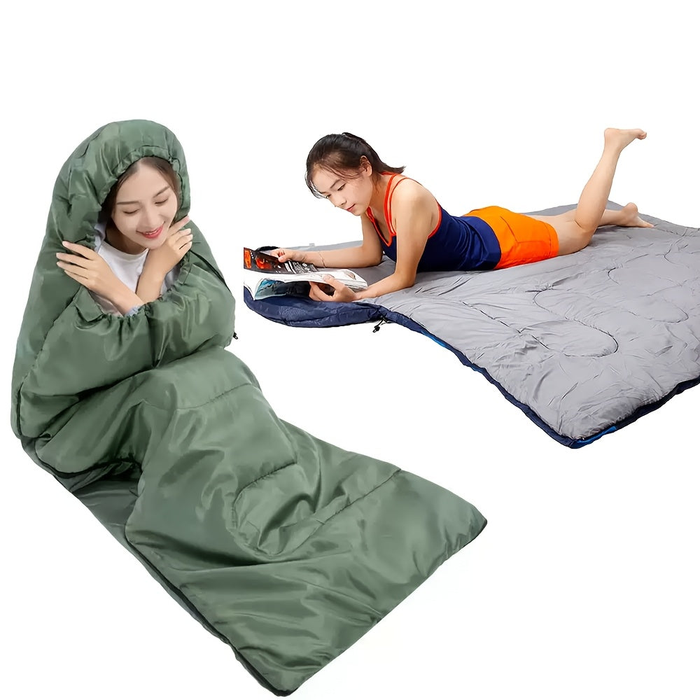 3-Season Sleeping Bag for Adults with Pillow and Compression Sack, Lightweight Camping Sleep Set for Hiking and Outdoor Overnight Adventures