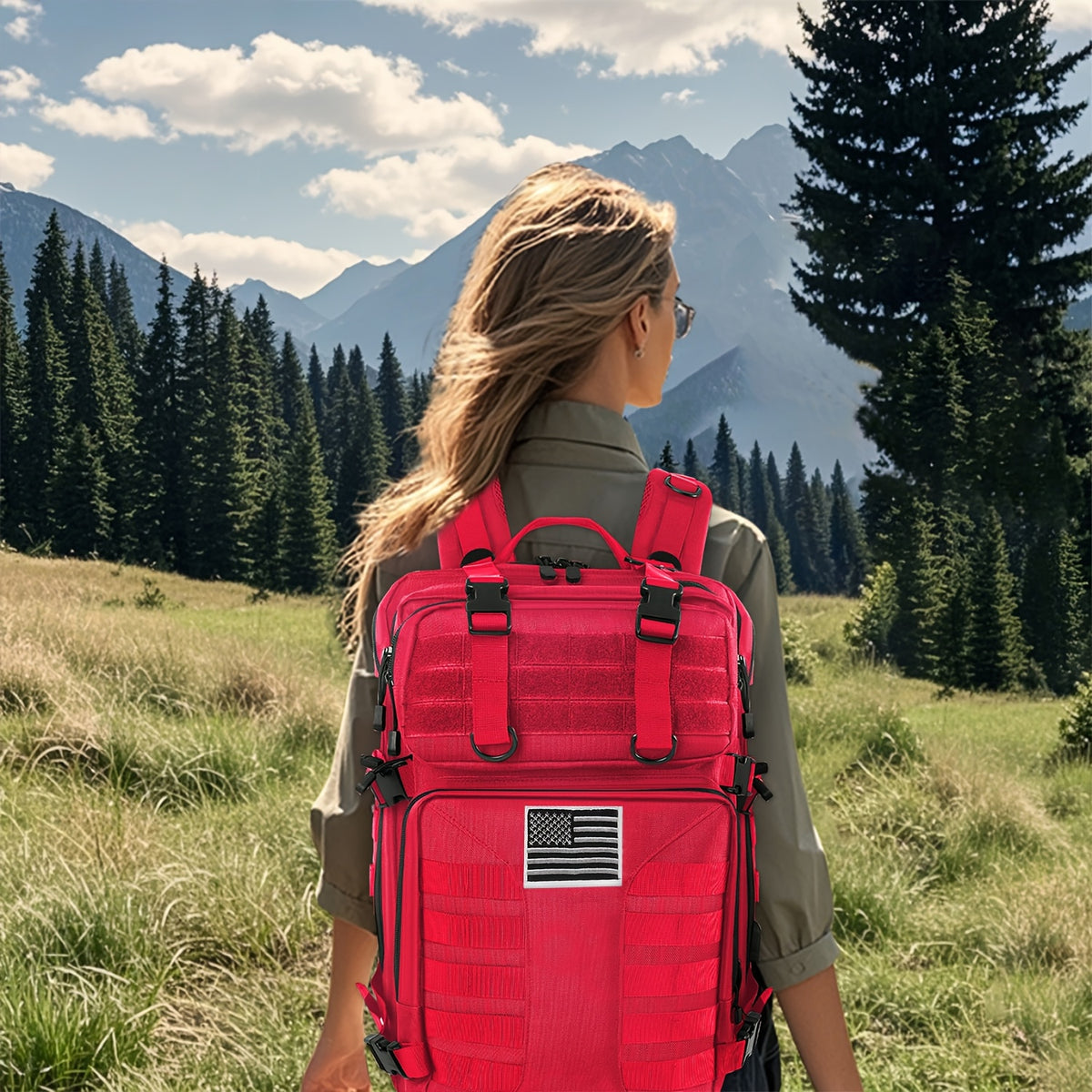 13.21-Gallon Tactical Backpack for Outdoor Travel, Unisex Large-Capacity Pack with Selectable Colors and Separate Small Bag Options for Everyday Adventures
