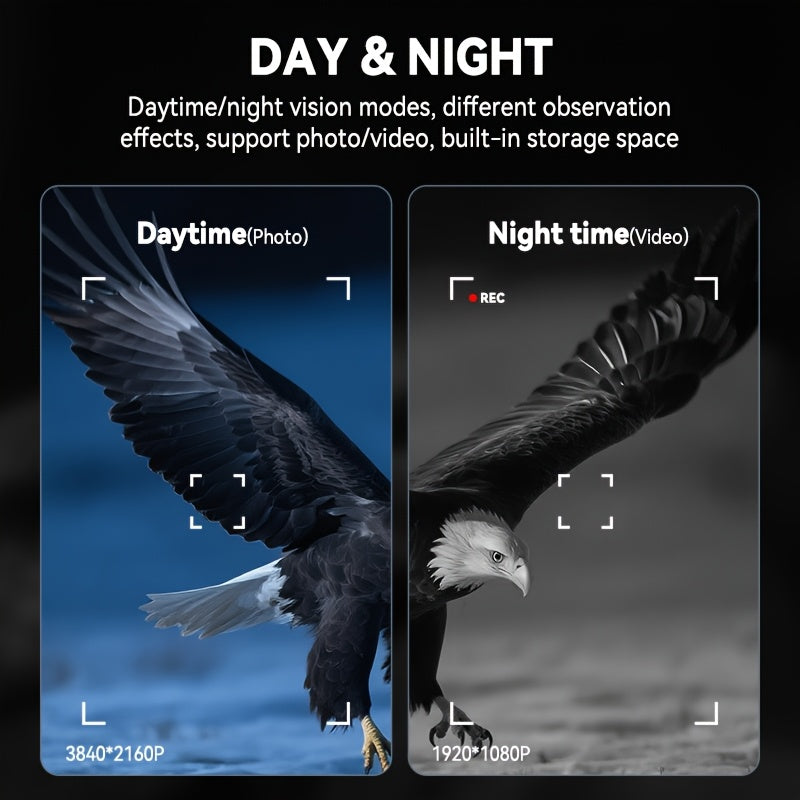 1080P Night Vision Monocular with 2-Inch Screen, 10X Digital Zoom, 5W Infrared and 2700mAh Rechargeable Battery for Hunting and Wildlife Observation