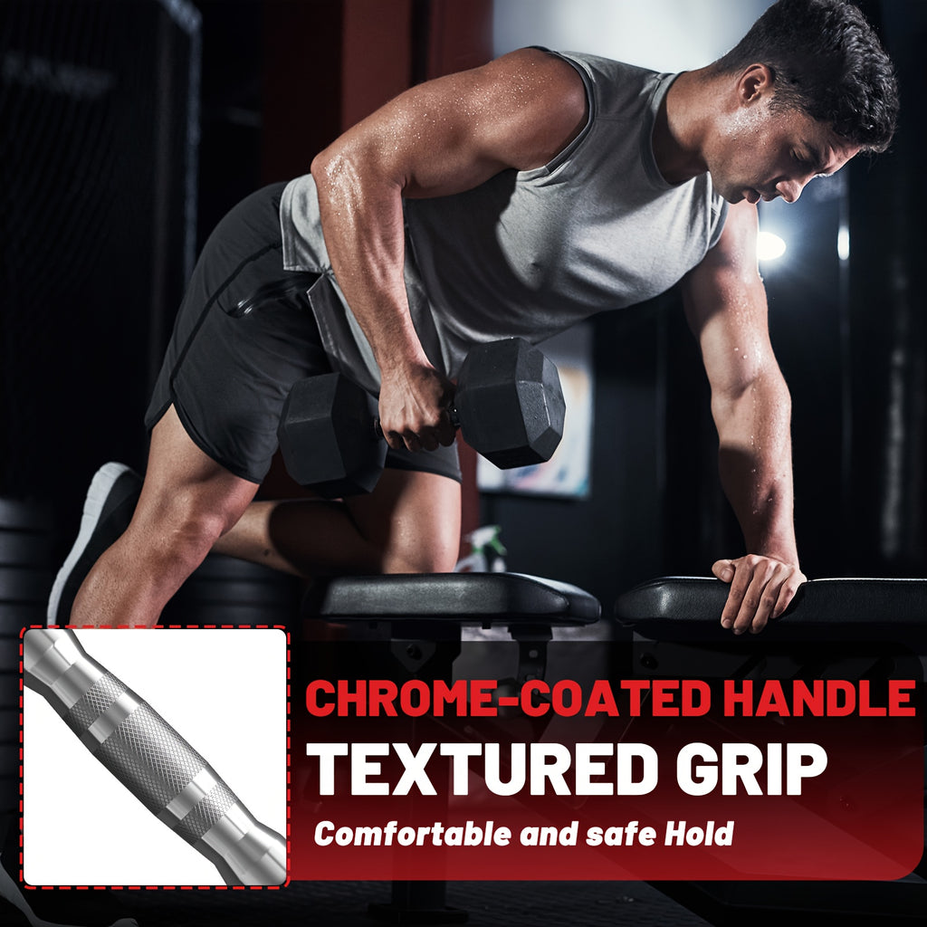 Hex Dumbbell Set by AMGYM, Rubber-Encased Strength Training Weights with Non-Slip Grip and 40-550 lb Set Options for Home Gym Workouts