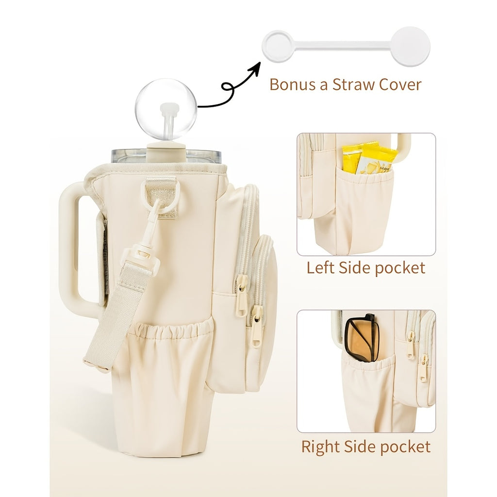 40 oz Water Bottle Carrier Sling Bag with Phone Pocket