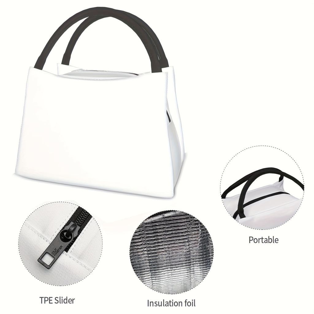 Shell Design Insulated Lunch Bag, Reusable Polyester Cooler Tote, 11 x 6.5 x 7 Inches for Beach Days, Camping, Picnics and Outdoor Meals