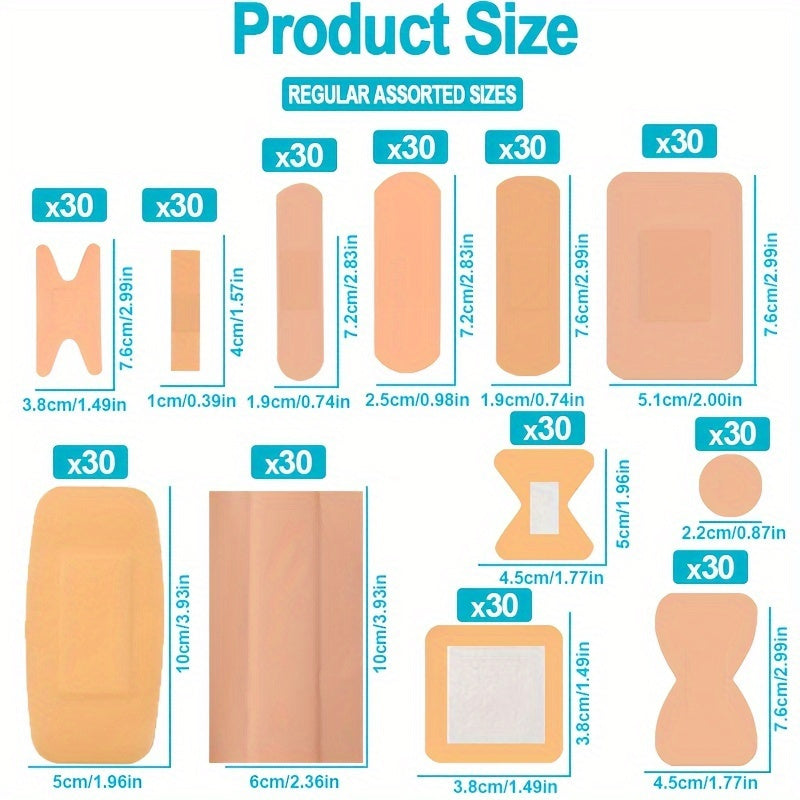 Fingertip and Knuckle Bandages 180 Count, Breathable PE Adhesive Bandage Assortment in 12 Sizes with Small Spot Shapes for Home and Travel First Aid