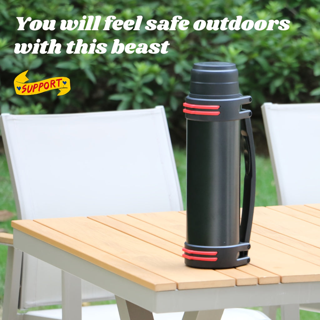 2 Liter Vacuum Insulated Water Bottle, Large 2000ml Capacity for Daily Hydration, Travel and Outdoor Packing in Black or Silvery