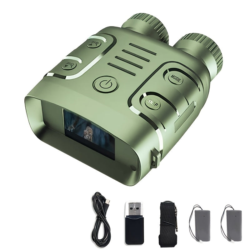2.5K Night Vision Binoculars with 10x Zoom and 2.4-Inch Display, Photo and Video Capture for Wildlife Observation, Hunting and Ranch Monitoring