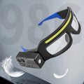 Glasses-Style LED Headlamp with Rotatable Beam, Adjustable Brightness and Independent Controls, Blue Hands-Free Light for Night Fishing and Craft Tasks