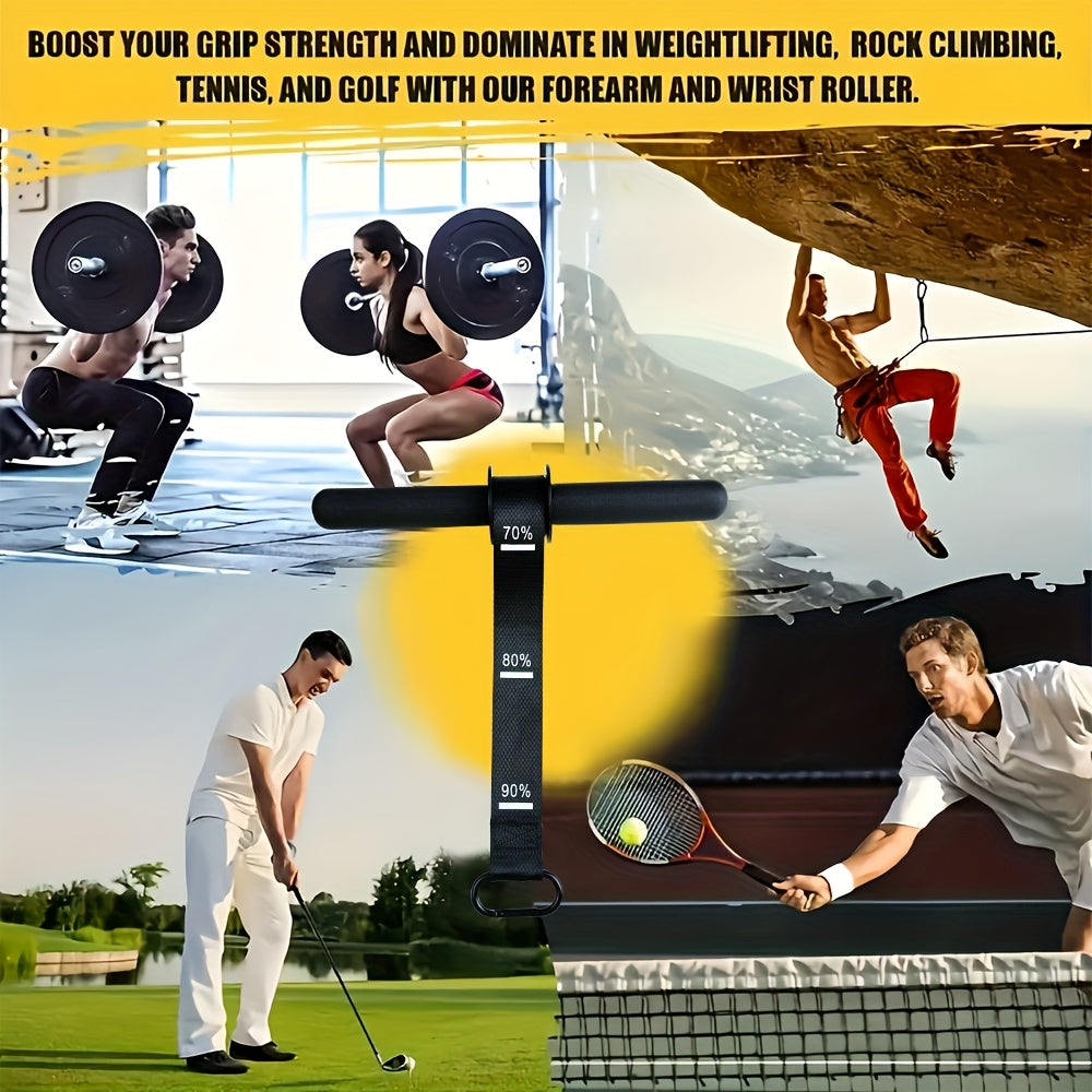 Wrist and Forearm Strengthener Training Bar, Single Iron Exercise Tool with No Power Required for Home Gym Workouts and Sports Fitness Routines