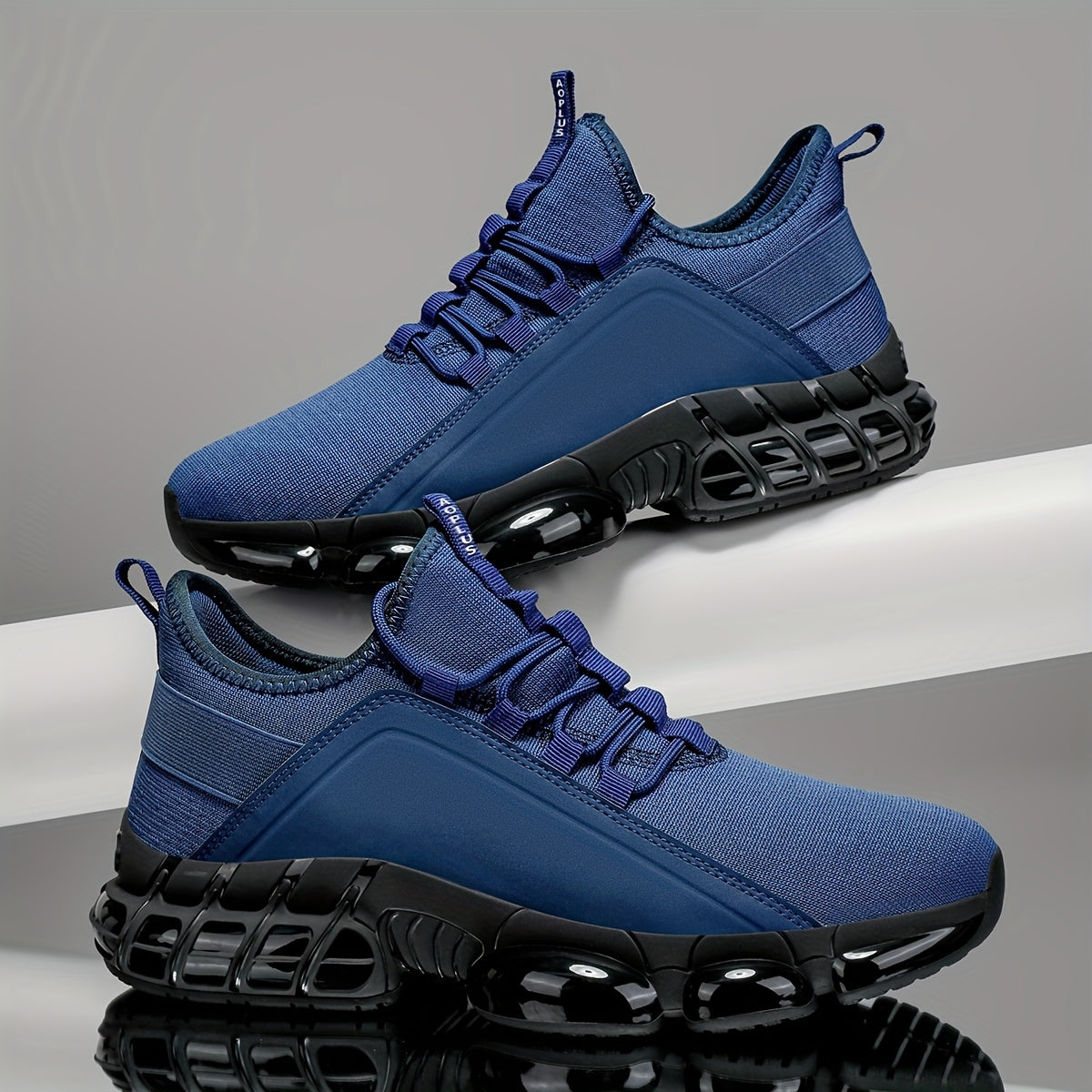 Men's Road Running Shoes with Rubber Soles, Lightweight Breathable Low-Top Lace-Up Sneakers for Gym Training and Everyday Casual Wear
