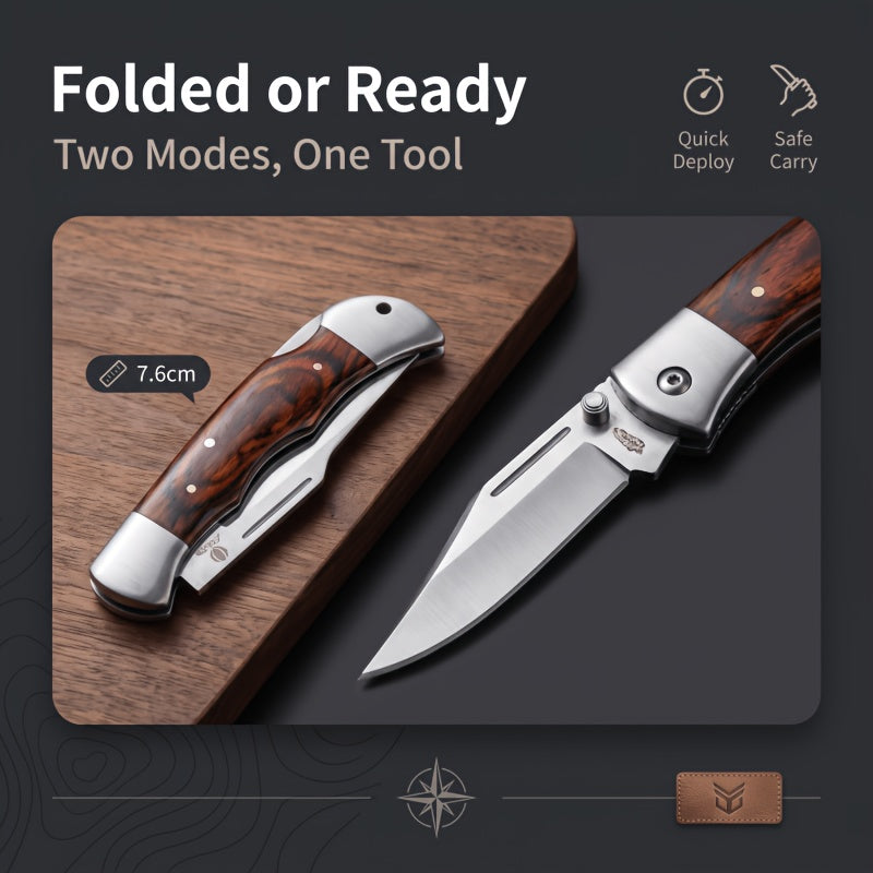 Folding Precision Knife with Spearhead Blade and Ergonomic Handle, Lightweight Portable Cutting Tool for Adult Camping, Crafts and Home Projects