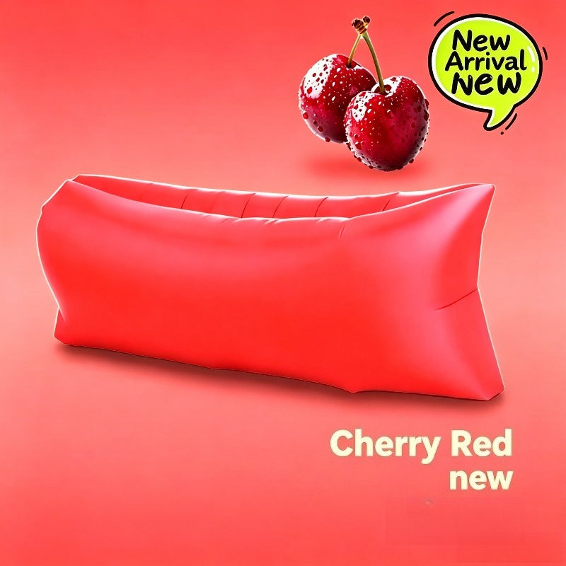 Inflatable Lounger Sofa Bed for One Person, Portable Foldable Polyester Air Cushion with Storage Bag for Camping and Beach Relaxation