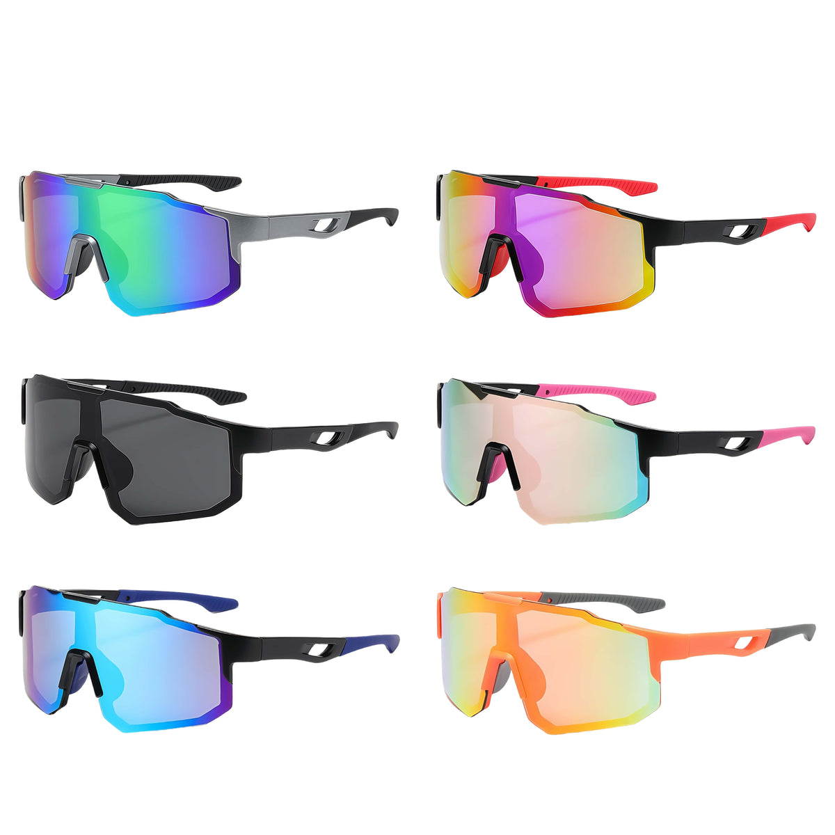 6-Piece Cycling Glasses Set for Men and Women, Outdoor Sports Eyewear with Eight Style Combinations for Mountain Biking and Everyday Rides