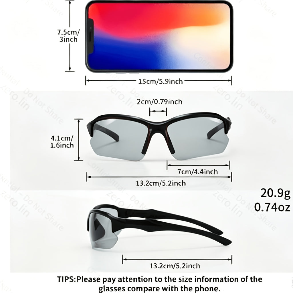 3-Pack Unisex Polarized Sports Glasses for Cycling, Fishing and Outdoor Travel, Casual Eyewear for Running, Driving and Golf