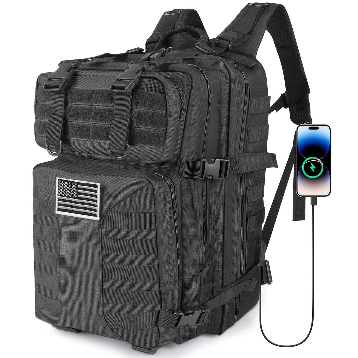 13.21-Gallon Tactical Backpack for Outdoor Travel, Unisex Large-Capacity Pack with Selectable Colors and Separate Small Bag Options for Everyday Adventures