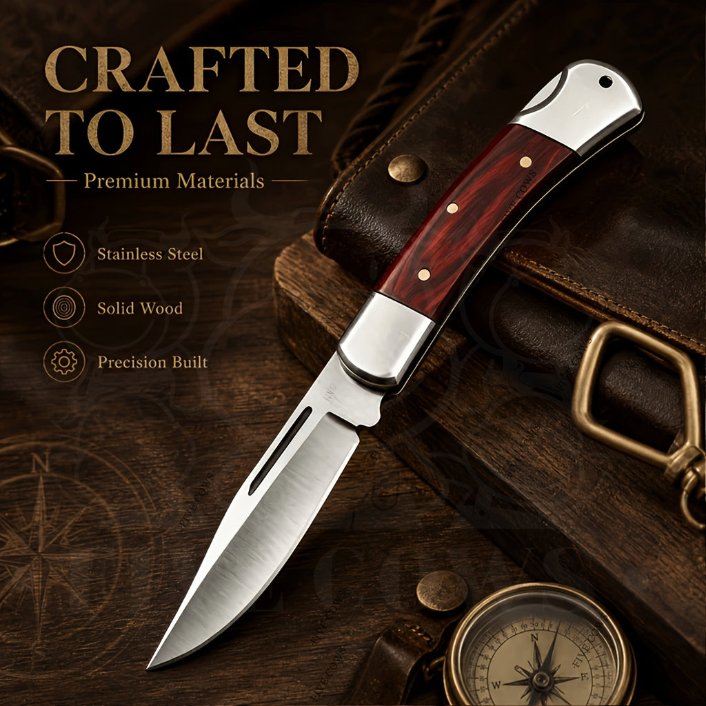 Red Folding Utility Knife with Spearhead Blade and Ergonomic Handle, Lightweight Portable Cutting Tool for Adult Camping and Precision Tasks