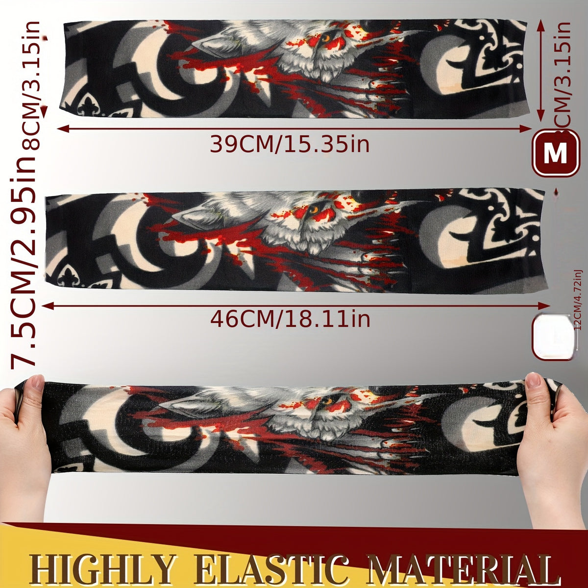 Men's Cooling Arm Sleeves 20-Piece Set, Lightweight Breathable Polyester Tattoo-Pattern Covers for Exercise and Outdoor Accessory Use