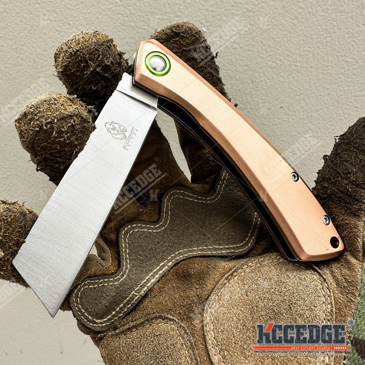 Cleaver Pocket Knife with Folding Stainless Steel Blade, Outdoorsman 7.75-Inch Listed Size for Everyday Cutting, Camping and Bushcraft Tasks