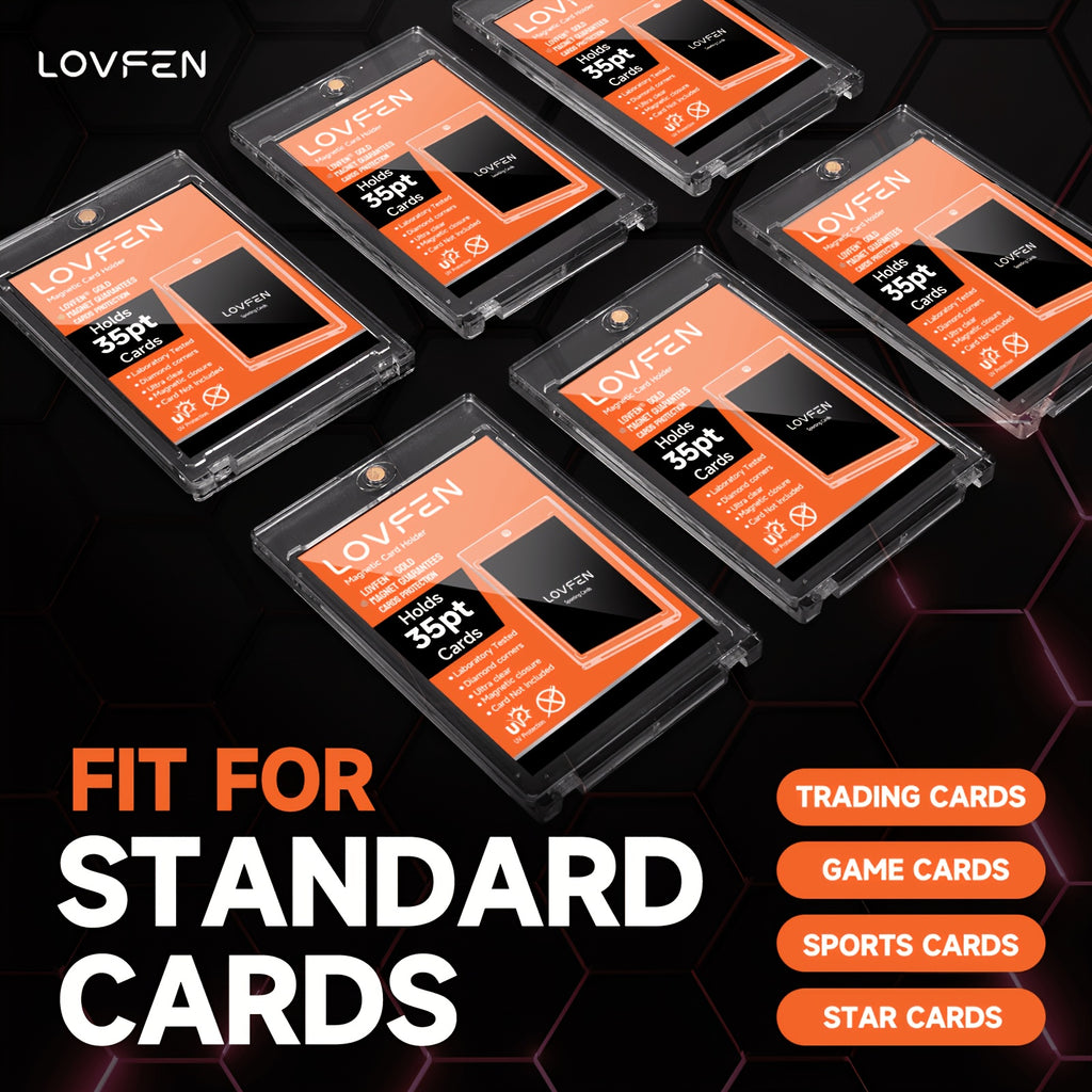 Magnetic Trading Card Holders 400-Pack, LOVFEN 35pt One-Touch Hard Plastic Cases for Standard Baseball and Sports Card Protection and Display