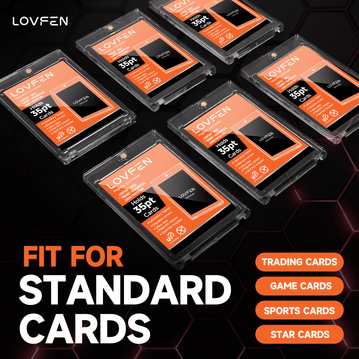 Magnetic Trading Card Holders 400-Pack, LOVFEN 35pt One-Touch Hard Plastic Cases for Standard Baseball and Sports Card Protection and Display