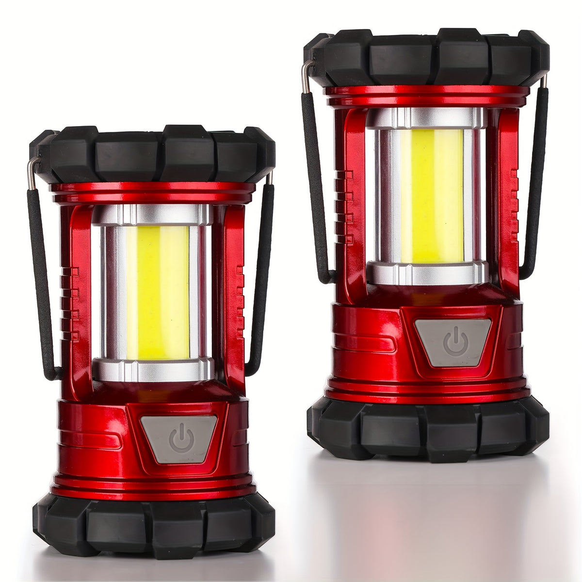 3-Mode Rechargeable Camping Lanterns 2-Pack with Phone Charging, LED Portable Lights with Listed 1500LM Output for Campsites and Power Outages
