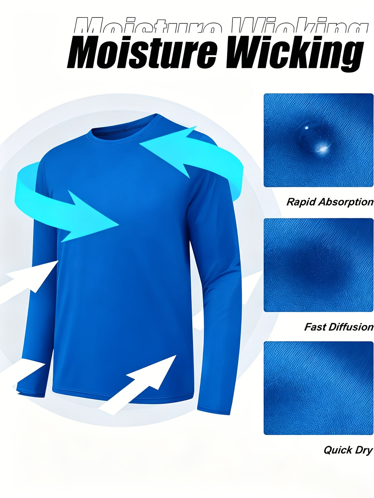 Regular-Fit Long Sleeve Workout Shirts for Men 5-Pack, Quick-Dry Breathable Moisture-Wicking T-Shirts in Mixed Colors for Running and Gym Training