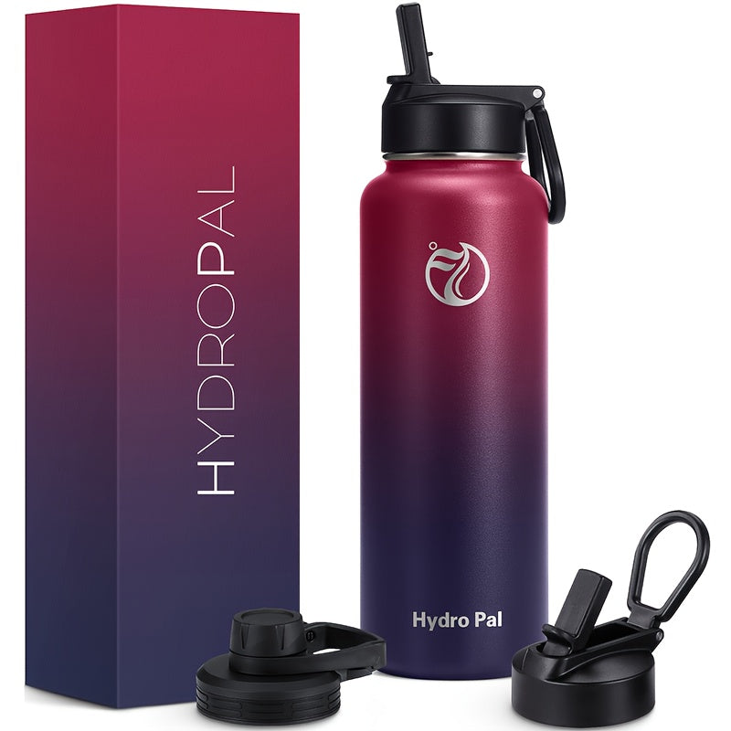 40 oz Insulated Stainless Steel Water Bottle with Chug and Straw Lids