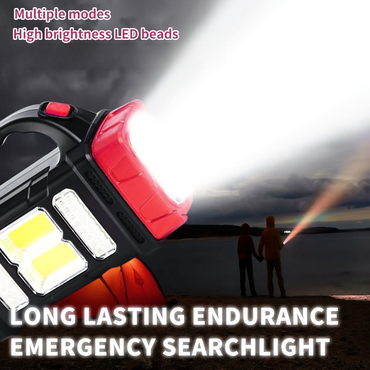 IP45 Solar LED Camping Light with Batteries Included, Rechargeable Portable Lantern and Flashlight Listing for Hiking and Outdoor Adventures