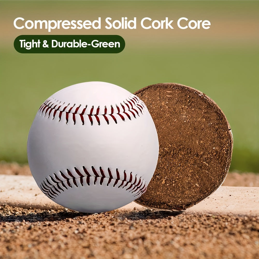 Practice Baseballs 12-Pack, Listed 9-Inch PVC-Cover Balls with Cork-and-Rubber Core for Adult Pitching, Batting, Fielding and Autograph Gift Ideas