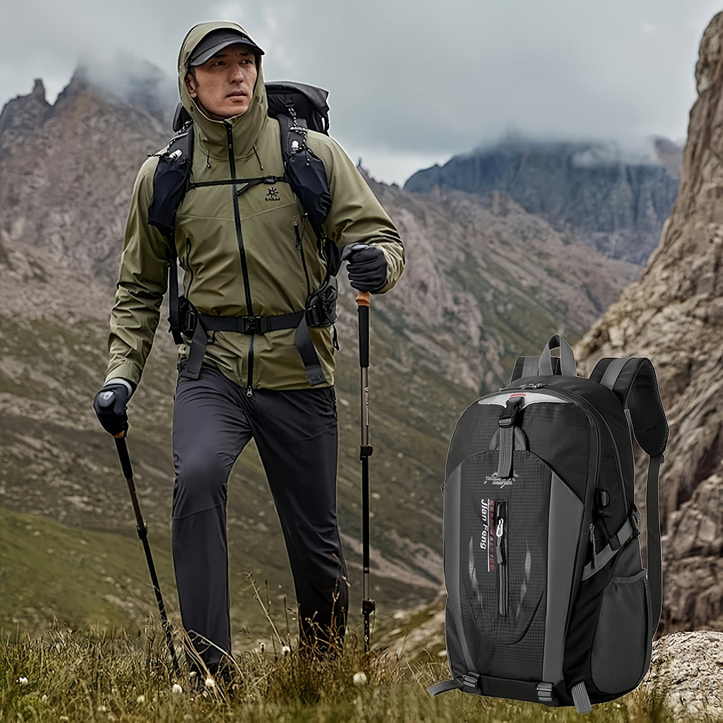 38L Hiking Backpack with Padded Shoulder Straps and Multiple Compartments, Lightweight Outdoor Pack for Camping, Trail Trips and Travel