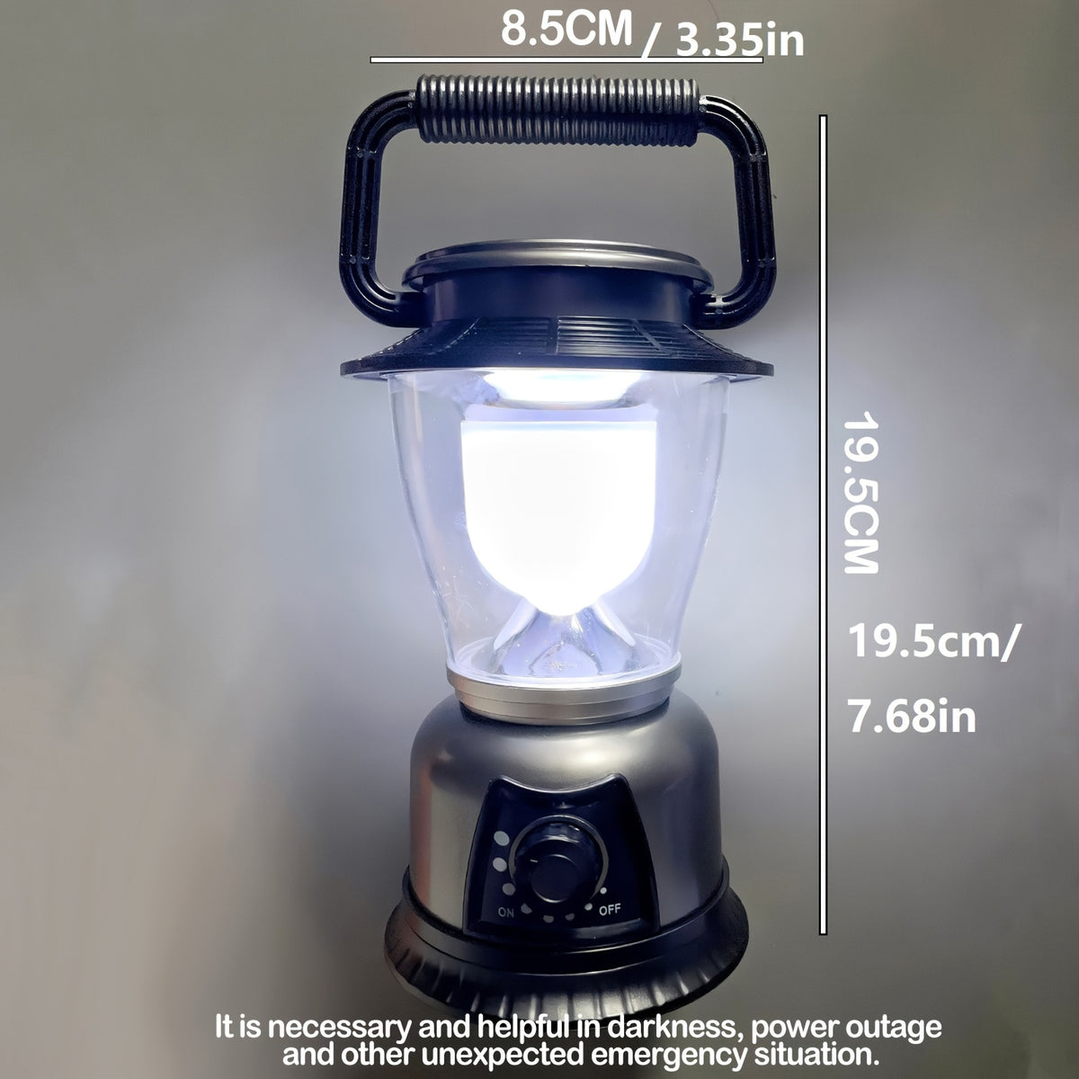 Dimmable COB LED Lanterns 4-Pack, Battery-Powered Portable Lights in Grey or Red for Hiking, Repairs and Power Outages, Batteries Not Included