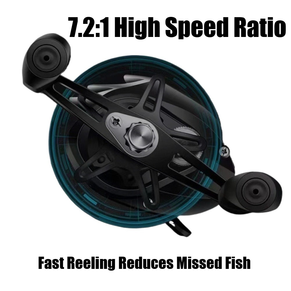 Black Carbon Fiber Fishing Rod and Reel Combo, Aluminum Alloy Reel with 7.2:1 Gear Ratio, 165 or 180 cm Rod and Left or Right Hand Options for Outdoor Anglers