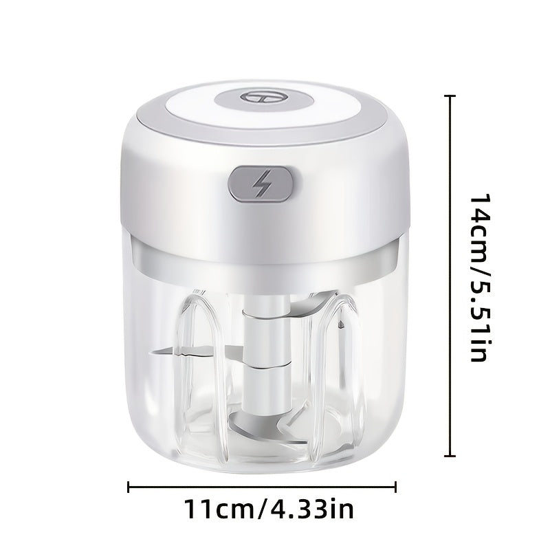 Cordless Mini Food Chopper, Rechargeable Portable Food Processor with Meat Grinder Blade for Garlic, Vegetables and Fruit, Home and Camping Meal Prep