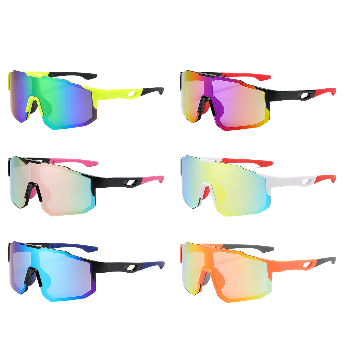 6-Piece Cycling Glasses Set for Men and Women, Outdoor Sports Eyewear with Eight Style Combinations for Mountain Biking and Everyday Rides