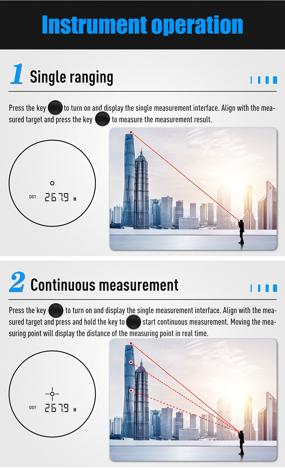1200-Yard Golf Rangefinder LAB12 with 6.5x Magnification, Slope Compensation and Flag Lock, White USB Rechargeable Outdoor Accessory
